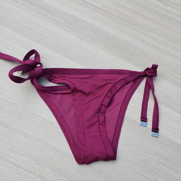 Seafolly Women's Plum Side Tie High Waisted Cheeky Bikini Bottoms Sz 12 / US 8 - Picture 2 of 6